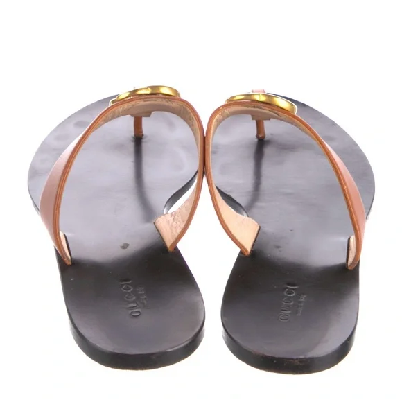 GUCCI “GG” LOGO T-STRAP SLIDE SANDALS AUTHENTIC - Picture 5 of 9